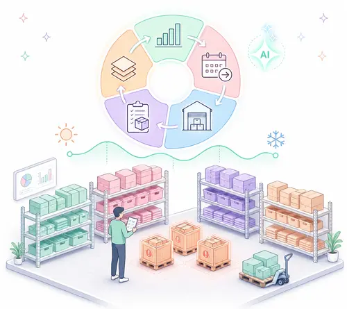 AI-powered Open-to-Buy inventory planning illustration